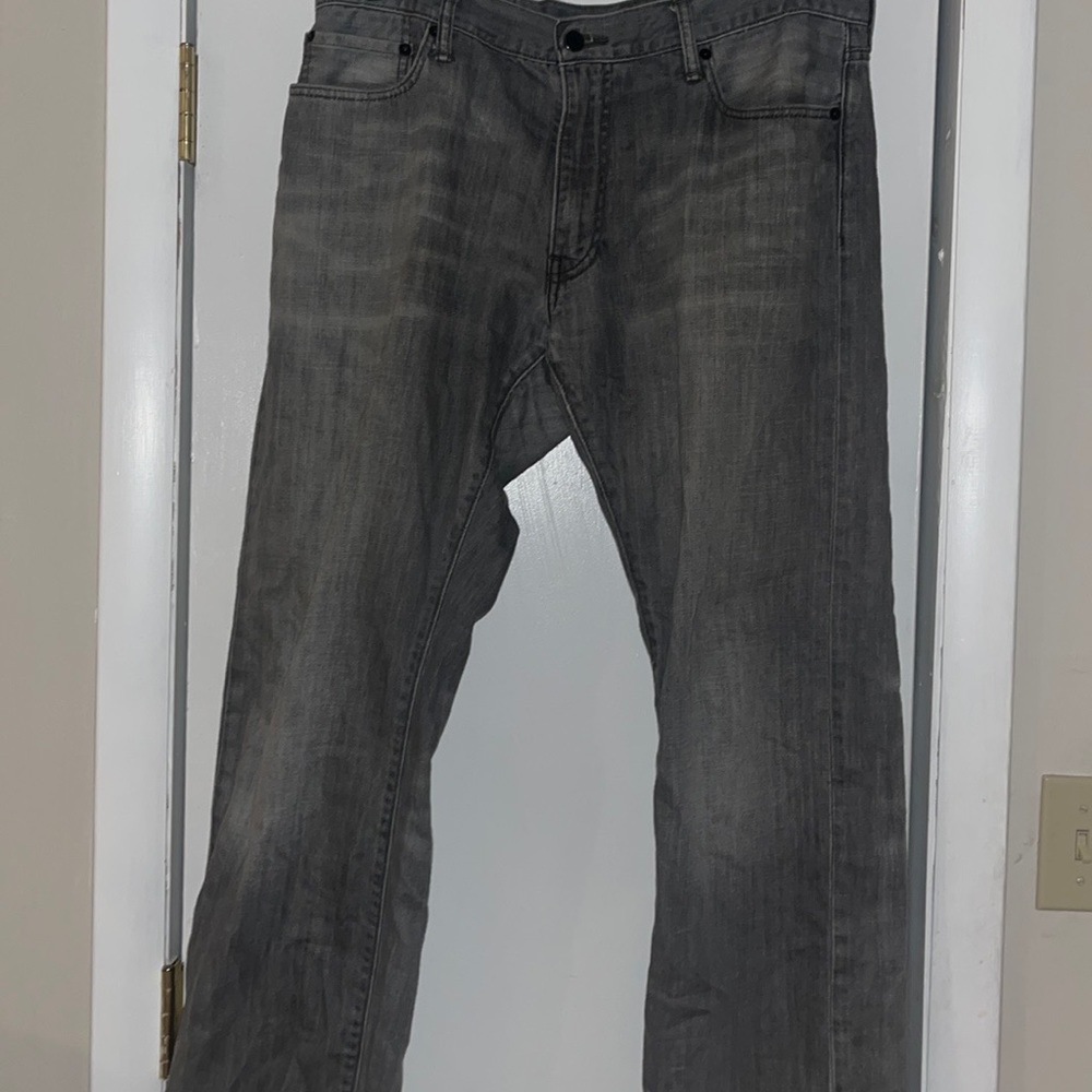 Levis Gray Mens Straight Jeans